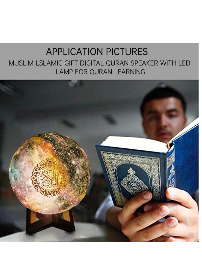 ELTRAZONE Moon Quran Speaker,Starry Moon Quran Lamp Bluetooth Speaker Lamp Quran Cuba with APP Control Quran Recitation, Eid Mubarak hajj Gifts  - Image 4