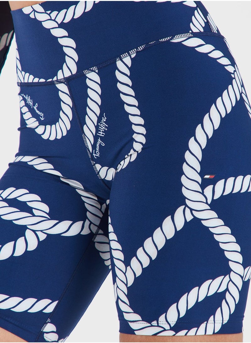 Tommy Hilfiger Sport - All Over Print Rope Fitted Shorts - Image 1