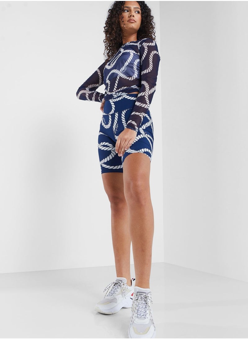 Tommy Hilfiger Sport - All Over Print Rope Fitted Shorts - Image 1