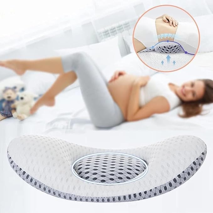 Ontrip Oval Shape Lumbar Support Pillow for Sleeping Pregnancy Pillow 3D Air Mesh Back Pillow for Bed Adjustable Height Lumbar Pillow for Lower Back Pain Relief - Image 3