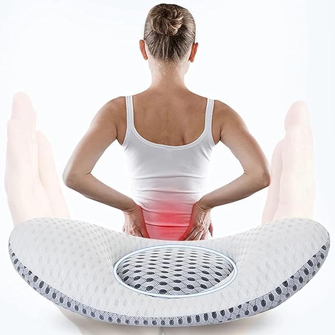 Ontrip Oval Shape Lumbar Support Pillow for Sleeping Pregnancy Pillow 3D Air Mesh Back Pillow for Bed Adjustable Height Lumbar Pillow for Lower Back Pain Relief - Image 5
