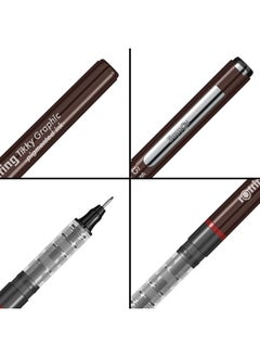 Rotring Rotring 0.1mm, 0.2mm, 0.3mm, 0.5mm, 0.8mm Line Thickness Tikky Graphic Fineliner with Black Pigmented Lightfast And Water Resistant Ink For Long Life Drawings, Sketching, Non-Refillable, 5 Pen Set  - Image 3