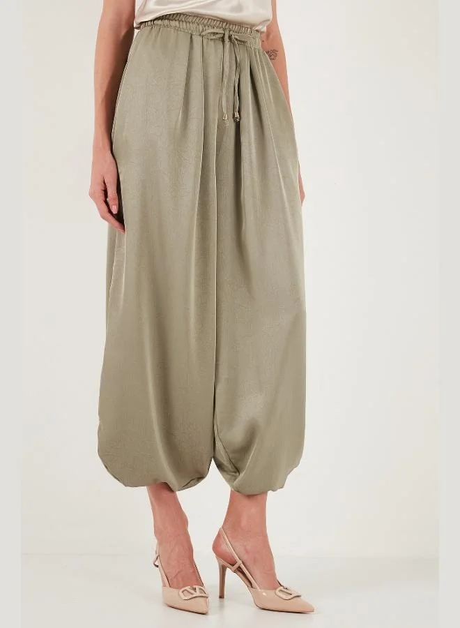 ليلا بنطلون شالوار نسائي ليلا بقصة بالون واسعة برباط من الساتان