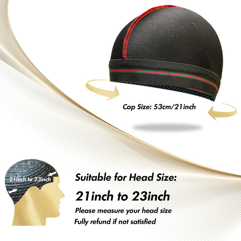 ForceWave غطاء ForceWave للأمواج 360، غطاء ضغط قابل للتنفس للرجال، واقي شعر مرن للنوم والاستخدام اليومي (عبوة 2) - Image 2