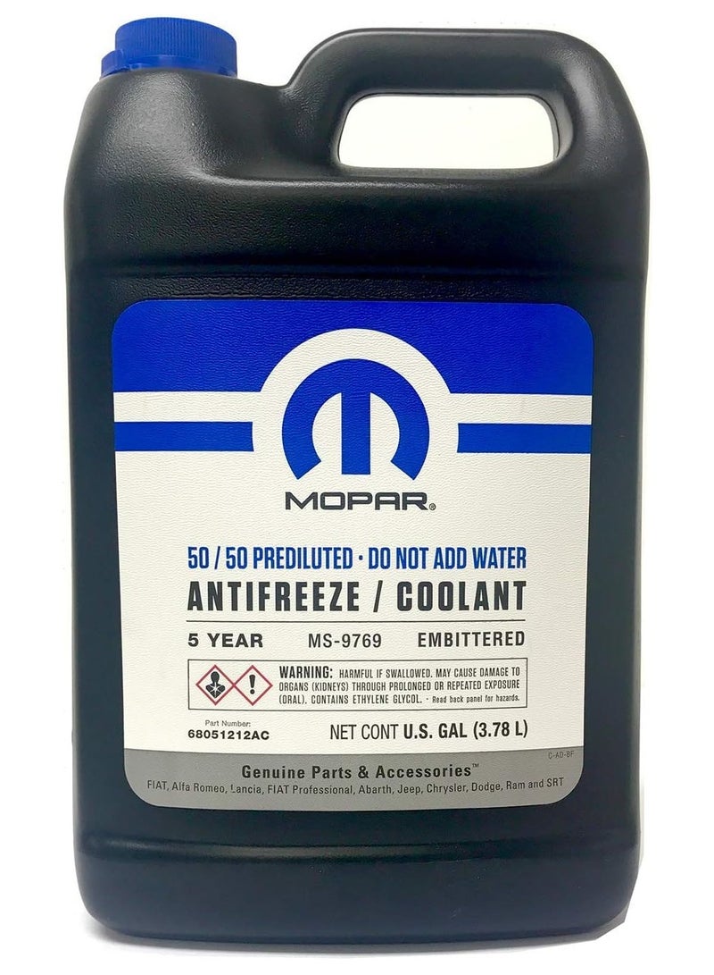 Mopar - Antifreeze - 5 years Coolant for Jeep, Dodge, Ram, Chrysler [50/50 Prediluted, Ready to Use] (3.78L) - 1Gal - Image 1