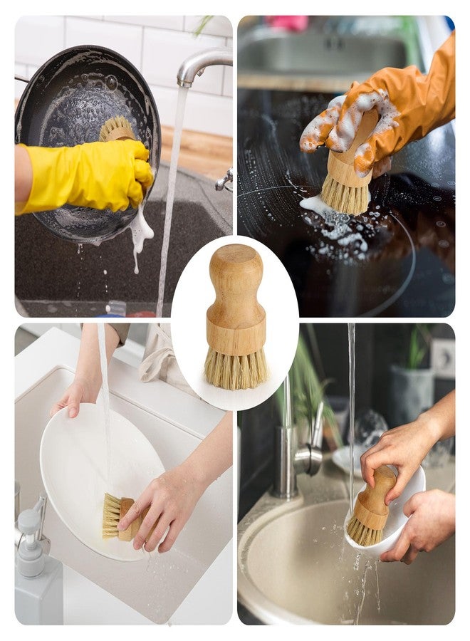Axigundaone 12 Pack Bamboo Dish Brush Bulk, Bamboo Dish Scrubber, Wood Palm Dish Scrub Brush for Dishes Pans, Pots,Vegetables Cleaning - Image 5