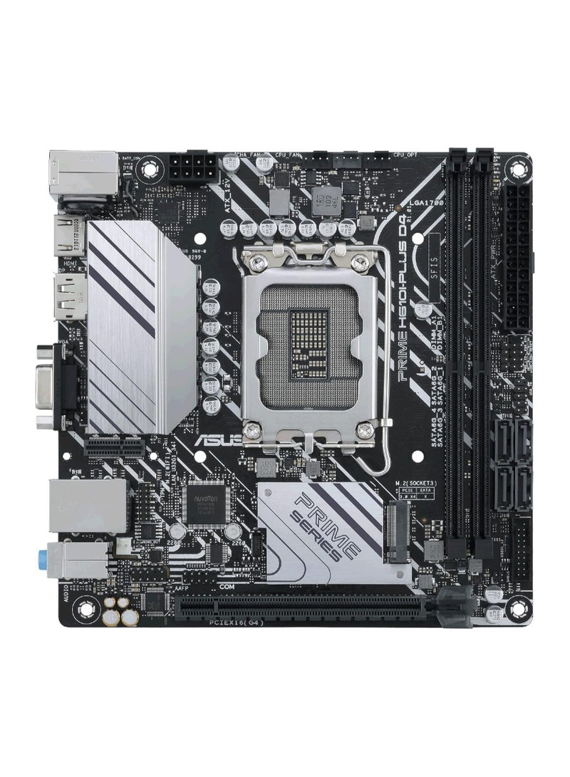 ASUS Prime H610I-PLUS D4 Mini-ITX Motherboard, LGA1700 Intel 12th/13th/14th Gen, 2x DDR4 Slots, PCIe 4.0 x16, M.2 + 4x SATA, HDMI/DP/VGA, USB 3.2 & 2.0, Realtek 7.1 Audio, H610 Chipset | 90MB1B20-M0EAYC - Image 3