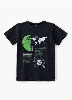 JAM Eco-Friendly 'Planet Earth' Graphic T-Shirt for Boys - Charcoal  - Image 1