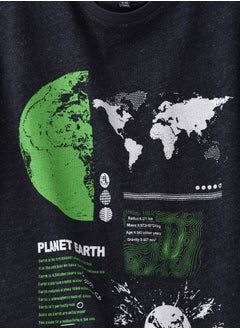 JAM Eco-Friendly 'Planet Earth' Graphic T-Shirt for Boys - Charcoal  - Image 3