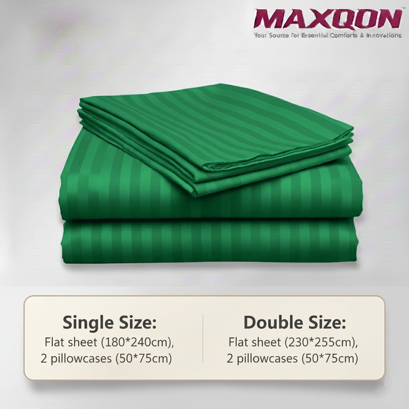 ماكسكون طقم ملاية سرير مايكروفايبر فاخر مكوّن من 3 قطع – ملاية مسطحة مقاس (230×255 سم) مع 2 كيس وسادة (50×75 سم) – ناعم جداً، قابل للتنفس، ومقاوم للتجاعيد – مناسب لأسرة الكوين والكينج – مثالي للاستخدام المنزلي والفندقي - Image 3