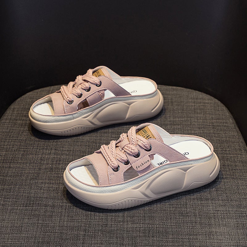 Genuine Leather 2026 Summer New Casual Fashion Trendy Hot-Selling Sandals Comfortable Soft-Soled Outdoor Women''s Sandals Trendy - Image 1