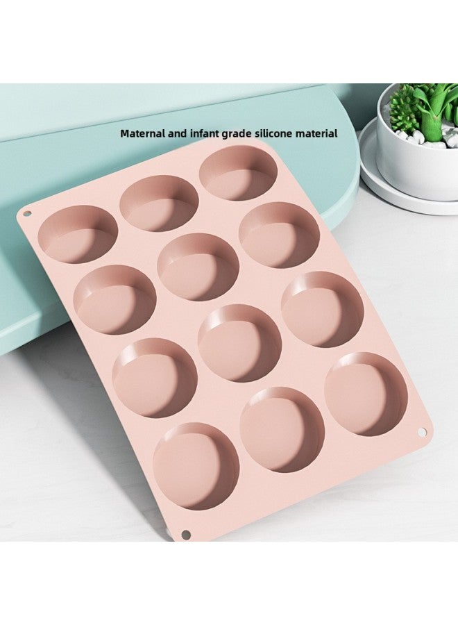 12-piece Cylindrical Silicone Cake Mold Round Chocolate Mold Crispy Oreo Biscuit Mold Handmade Soap Mold-Color:Morandi Powder - Image 4