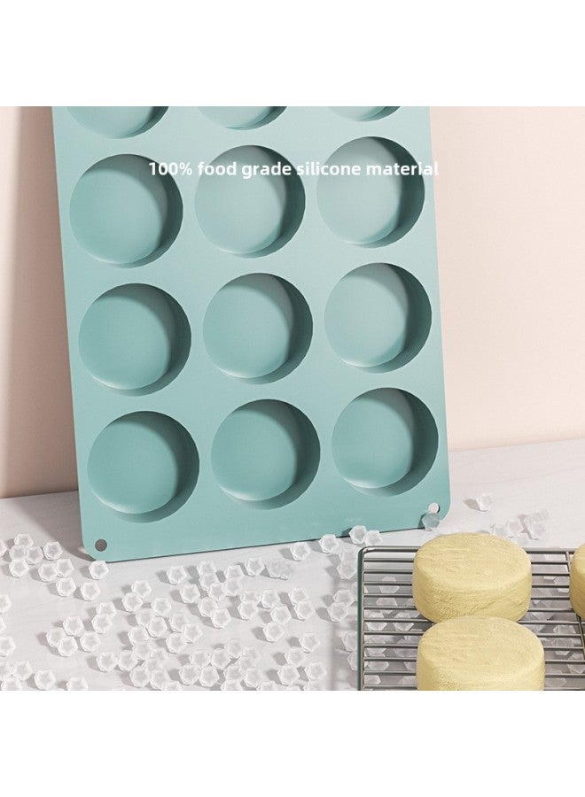 12-piece Cylindrical Silicone Cake Mold Round Chocolate Mold Crispy Oreo Biscuit Mold Handmade Soap Mold-Color:Morandi Powder - Image 3