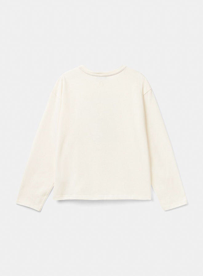 Benetton T-shirt in warm organic cotton  - Image 2