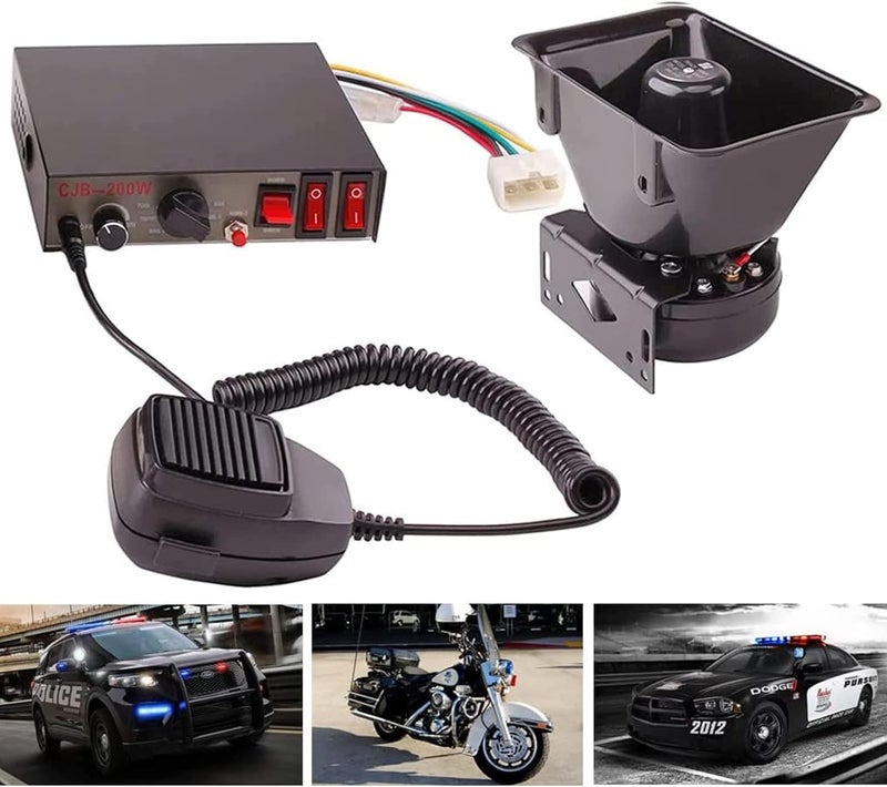 banhao Police Warning Emergency Siren PA System with Speaker and Microphone (12V, Siren Horn B02) - Image 1
