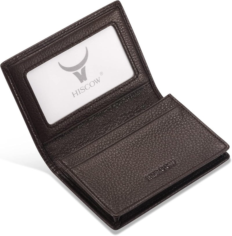 HISCOW Leather Business Card Case Holder for Men & Women, Italian Calfskin - Image 1