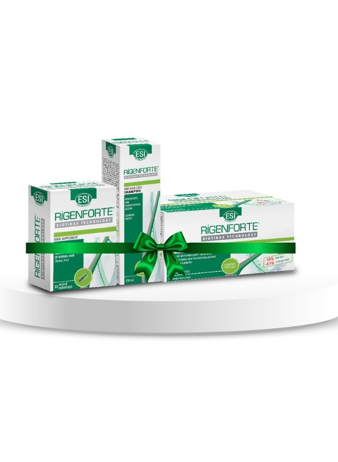 Rigenforte Zero Hair Fall Set – Anti-Hair Loss Shampoo, Intensive Lotion & Hair Supplement with Biotin, Zinc & Natural Extracts – Strengthens Roots, Reduces Hair Shedding & Supports Healthy Hair Growth - Image 1