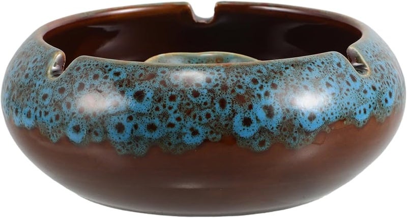 Large Ceramic Ashtray Stylish Desktop Ash Tray Holder for Home Office Indoor Outdoor Use Easy to Clean - Image 1