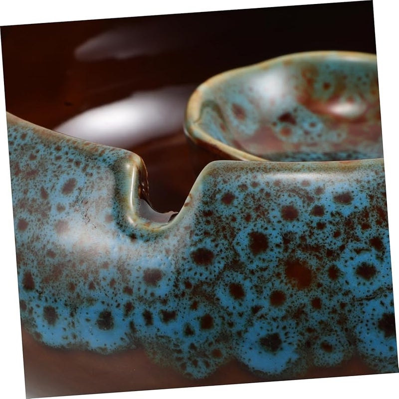 Large Ceramic Ashtray Stylish Desktop Ash Tray Holder for Home Office Indoor Outdoor Use Easy to Clean - Image 4