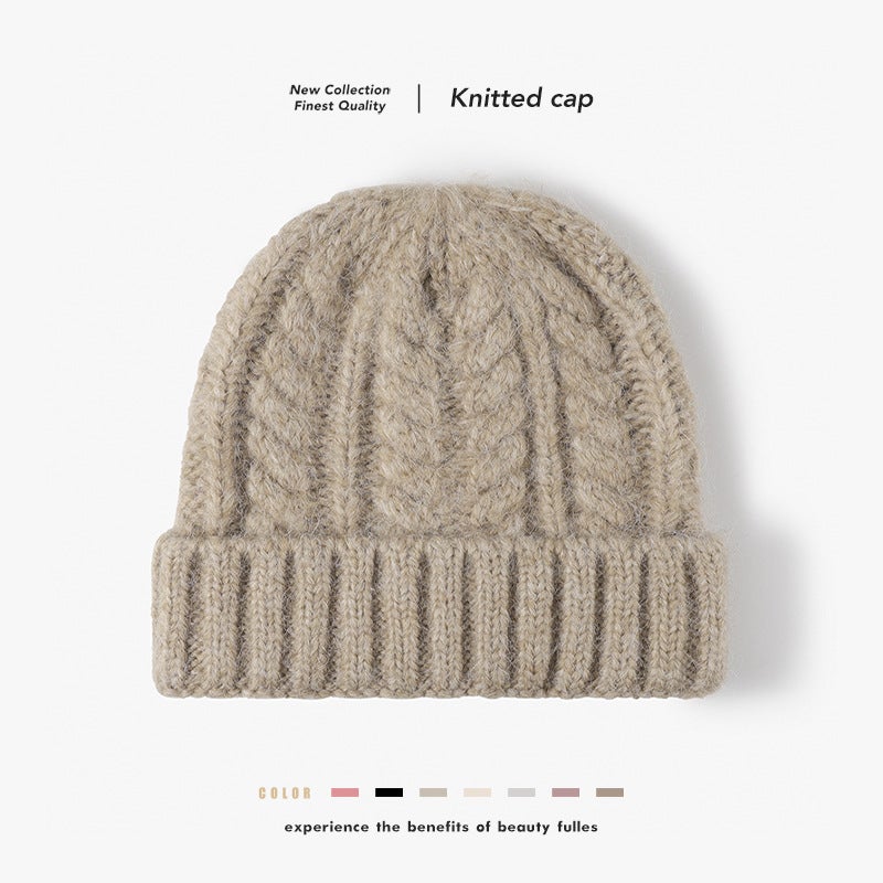 Jacquard Ladies Cold Cap Warm Padded Wool Cap Men'S Ear Protection Joker Knitted Hat - Image 2