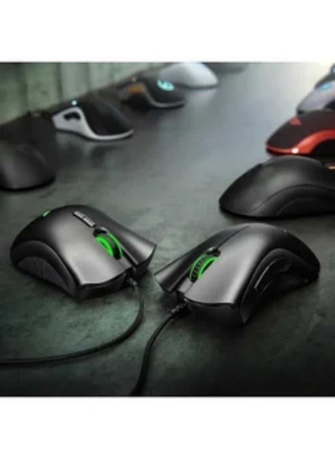DeathAdder Essential Wired Gaming Mouse with 6,400 DPI Optical Sensor, 5 Prog Buttons, Mechanical Switches, Ergonomic Form Factor, Standard Stock Feet, 10M Clicks, Black