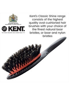 Kent CSFM Classic Shine Large Oval Cushion Straightening Brush and Hair Detangler - Natural Black Boar Bristle Hair Brush - Shine Hair Brush and Scalp Scrubber for Shoulder to Mid-Length Hair - pzsku/Z18EB2368A1036A864E42Z/45/_/1679039437/129478bb-f87c-497a-8bc5-f0c1554d7481