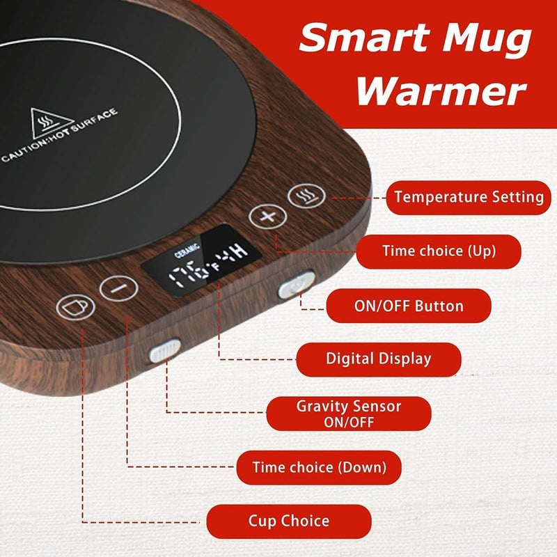 LinJie Coffee Cup Heater with 1-9 Hour Timer and 3 Temperature Settings - Image 5
