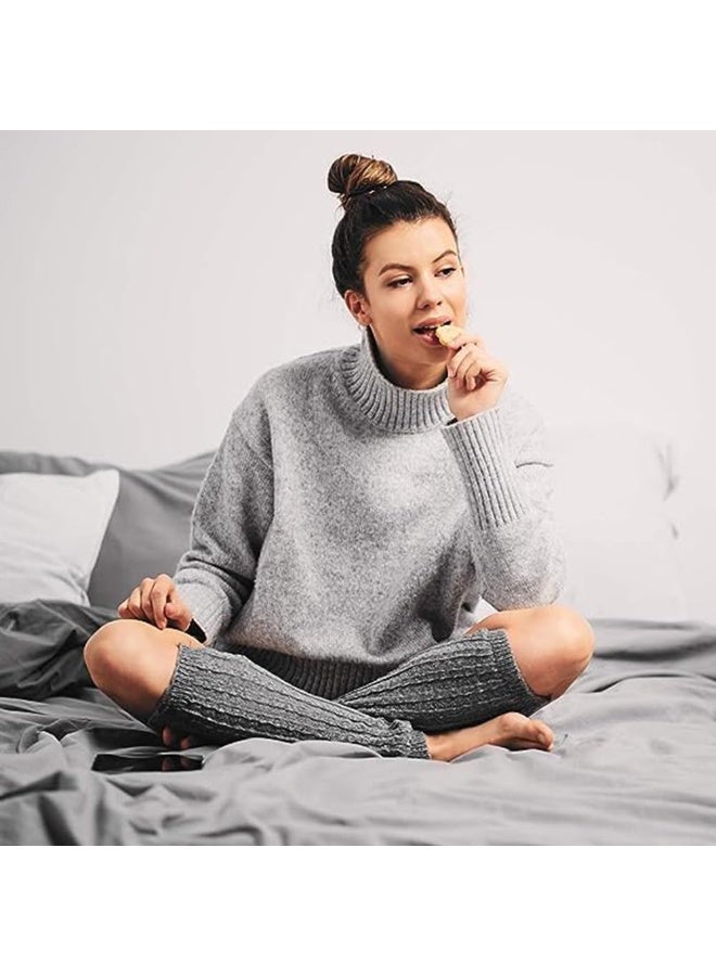 كيلا دفايات ساق للنساء، زوجان من دفايات الساق المحبوكة الشتوية للسيدات، دفايات ساق للباليه، جوارب طويلة دافئة للأحذية الطويلة، دفايات ساق للركاب للسيدات والفتيات، دفايات ساق محبوكة بالكابل - Image 3