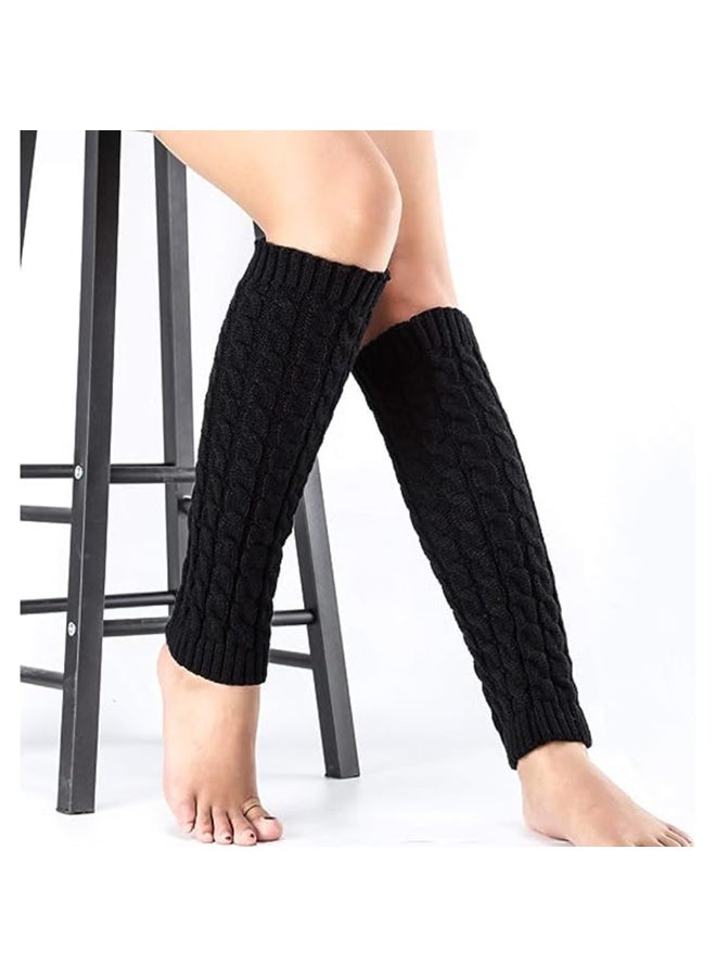كيلا دفايات ساق للنساء، زوجان من دفايات الساق المحبوكة الشتوية للسيدات، دفايات ساق للباليه، جوارب طويلة دافئة للأحذية الطويلة، دفايات ساق للركاب للسيدات والفتيات، دفايات ساق محبوكة بالكابل - Image 5