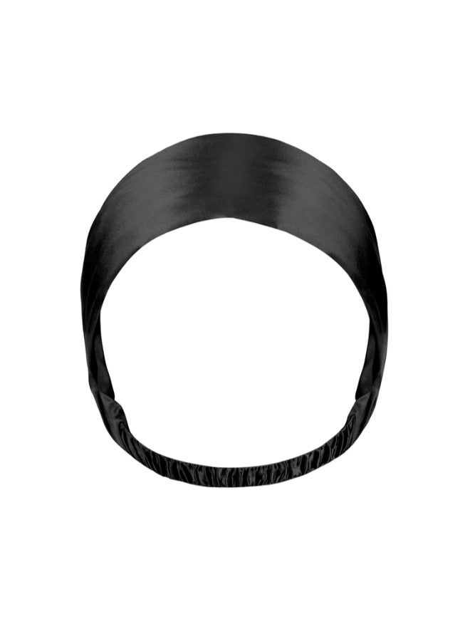 BRIGHTLY LABS Silk Headband in Silver Grey (One Size) - 22 Momme Pure Mulberry Silk Fashion Headband for Women, Delicate, Lightweight, Versatile Hairband, Non Slip Head Wraps Great for Sports, Yoga  - Image 1
