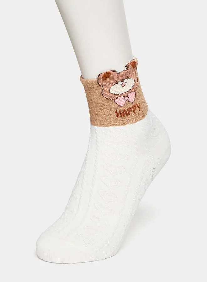 Styli Set of 5 - Teddy Printed Socks