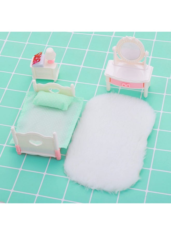 COBEE - 2Pcs Miniature Carpets 1:12 Dollhouse Wool Rug Dolls House White Furry Rugs Mini Furniture Dollhouse Accessories Play Set - Image 1