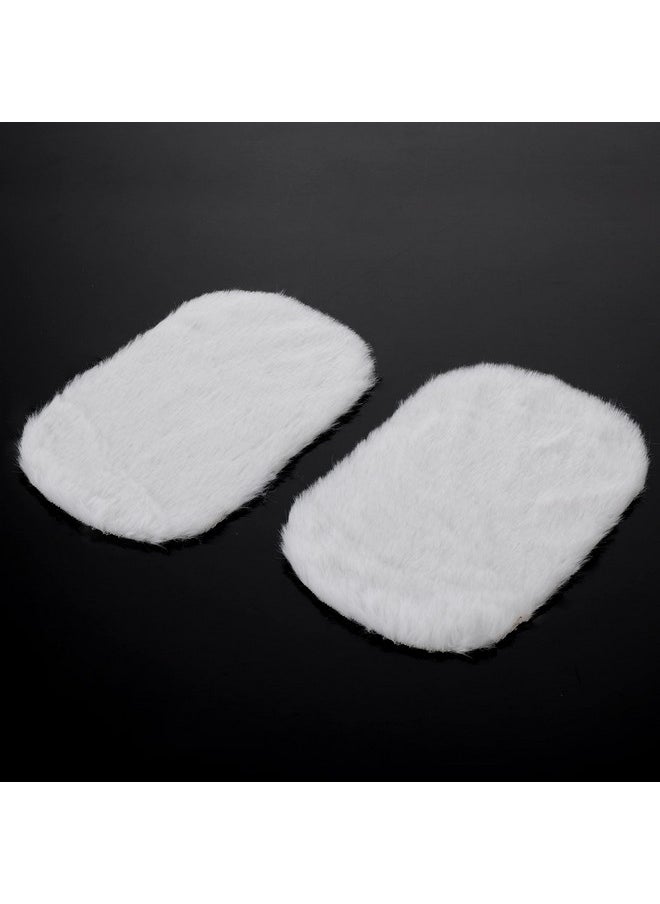 COBEE - 2Pcs Miniature Carpets 1:12 Dollhouse Wool Rug Dolls House White Furry Rugs Mini Furniture Dollhouse Accessories Play Set - Image 1