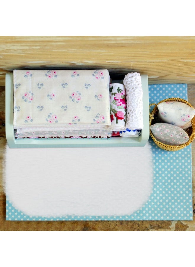 COBEE - 2Pcs Miniature Carpets 1:12 Dollhouse Wool Rug Dolls House White Furry Rugs Mini Furniture Dollhouse Accessories Play Set - Image 1