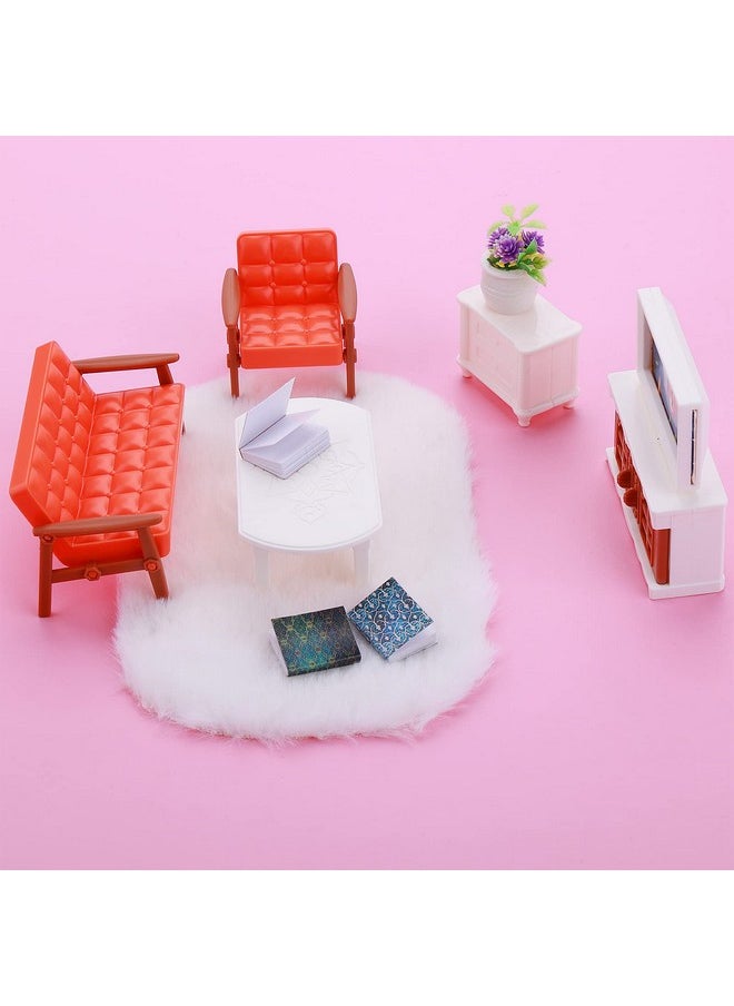 COBEE - 2Pcs Miniature Carpets 1:12 Dollhouse Wool Rug Dolls House White Furry Rugs Mini Furniture Dollhouse Accessories Play Set - Image 1