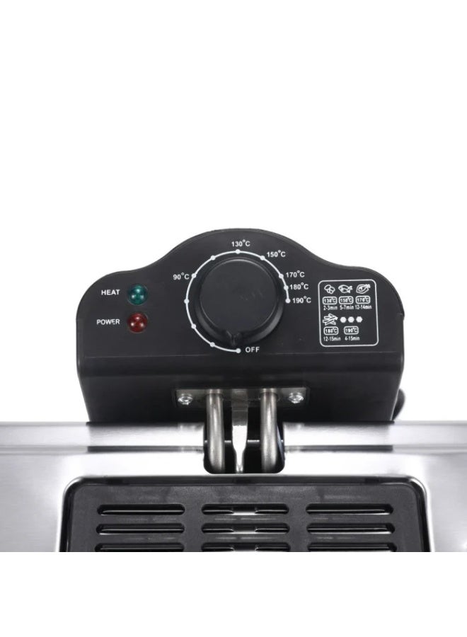 Kolax 5L Professional Electric Deep Fryer - Stainless Steel Family Size Fryer with Adjustable Temperature & Viewing Window - 2000W Fast Heating & Cool-Touch Handle - Image 2