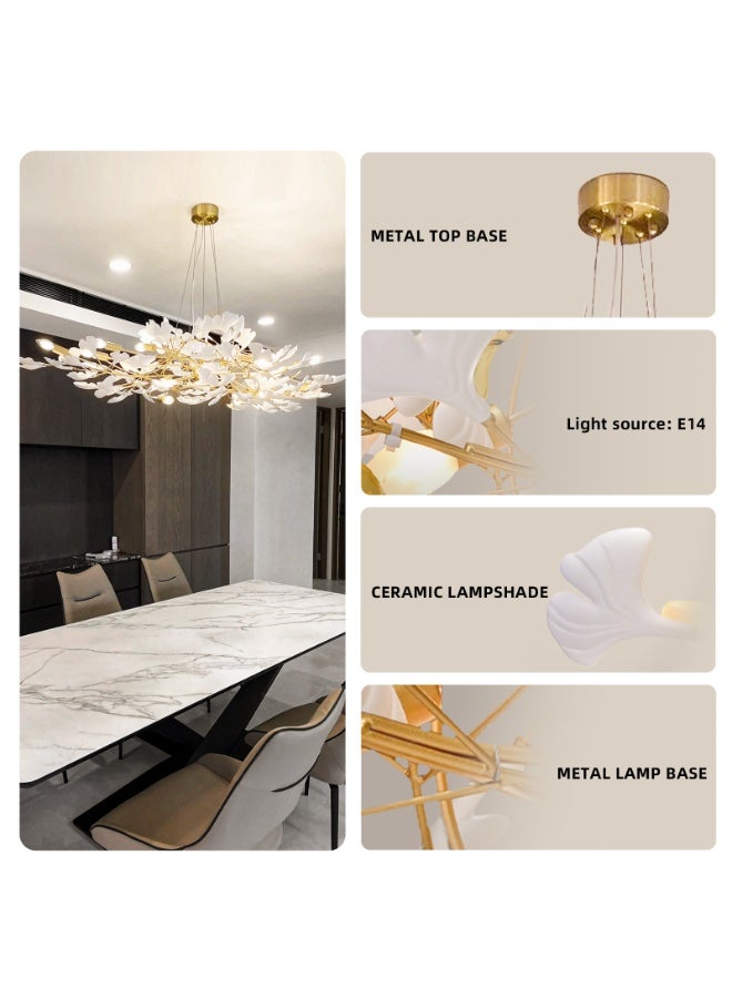 Yellow Ginkgo Leaf Chandelier  - Image 4