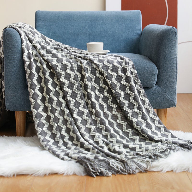 Knitted Blanket Sofa Blanket Blanket Bed End Towel Blanket Summer Office Air Conditioning Blanket Nap Blanket Small Blanket - Image 5