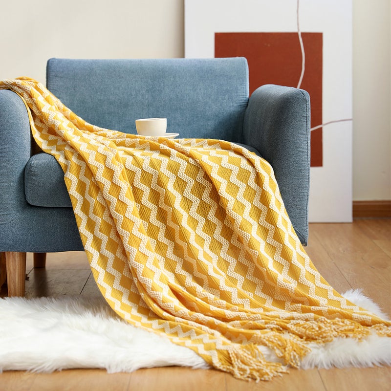 Knitted Blanket Sofa Blanket Blanket Bed End Towel Blanket Summer Office Air Conditioning Blanket Nap Blanket Small Blanket - Image 3