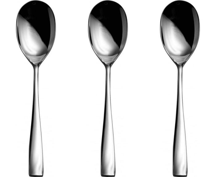 سولا ملاعق حلا ستانلس ستيل، 3 قطع، تصميم هولندي أنيق، تجويف أملس مريح - فضي
