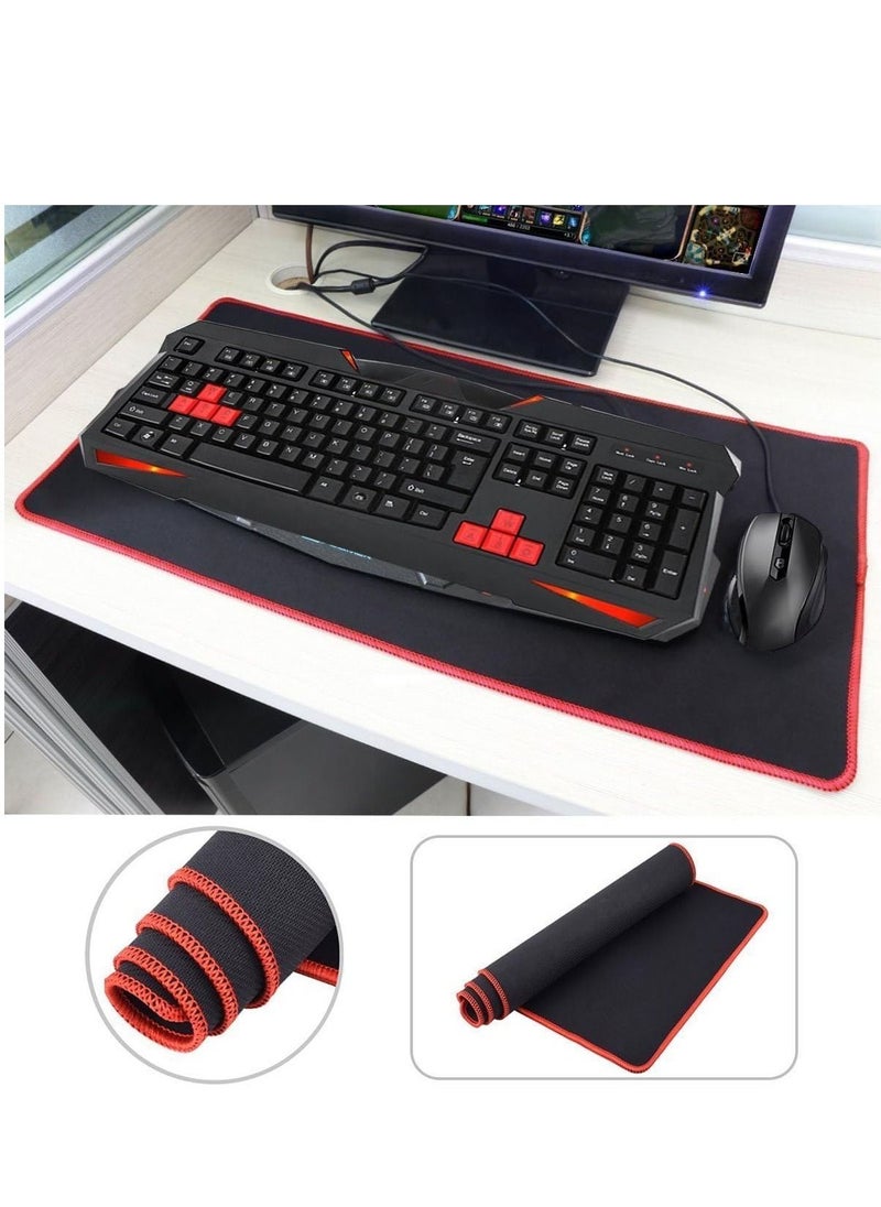 Generic - Gaming mouse pad XXL, extended mouse mat, desk mat, rectangular anti-slip mouse pad with soft rubber bottom, keyboard/mouse pad with stitched edges, suitable for laptop use. - Image 1