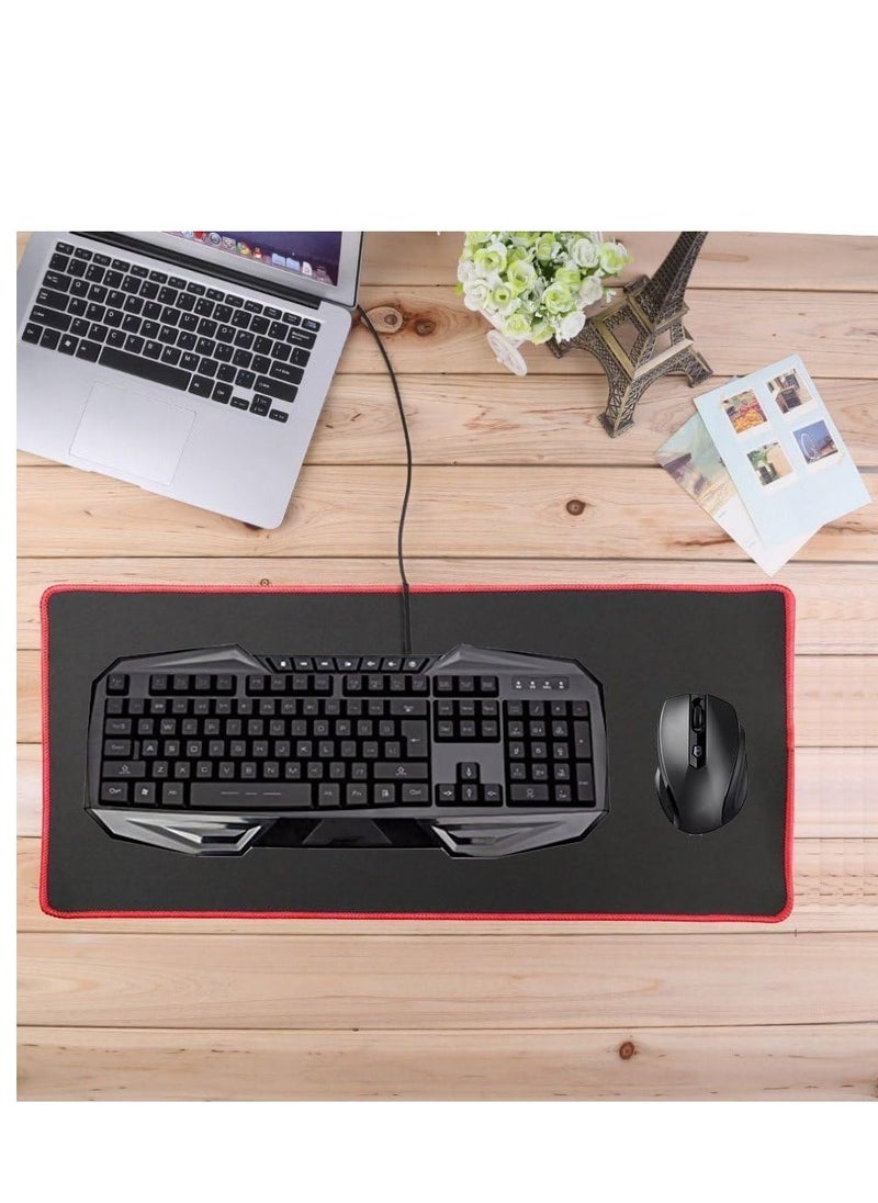 Generic - Gaming mouse pad XXL, extended mouse mat, desk mat, rectangular anti-slip mouse pad with soft rubber bottom, keyboard/mouse pad with stitched edges, suitable for laptop use. - Image 1