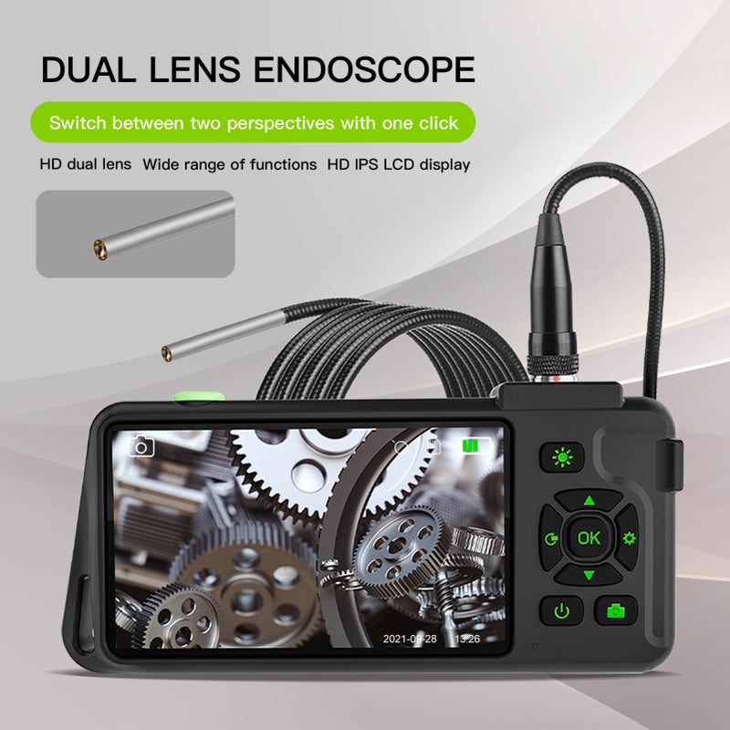 Industrial Endoscope with 4.5-inch IPS Color Display 1080P Photos Videos Snake Camera with 6 LED Lights Borescope IP67 Waterproof 2 Million Pixels Inspection Camera with TF Card Slot for Maintenance - Image 3