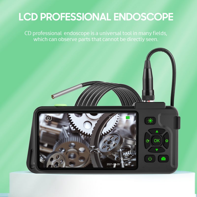 Industrial Endoscope with 4.5-inch IPS Color Display 1080P Photos Videos Snake Camera with 6 LED Lights Borescope IP67 Waterproof 2 Million Pixels Inspection Camera with TF Card Slot for Maintenance - Image 5