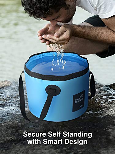 Luxtude Collapsible Bucket with Handle, Portable 5 Gallon Bucket for Camping, Fishing, Beach, Gardening, RV & Outdoor Emergency, Heavy-Duty & Ultra Lightweight Water Storage Container - Image 2