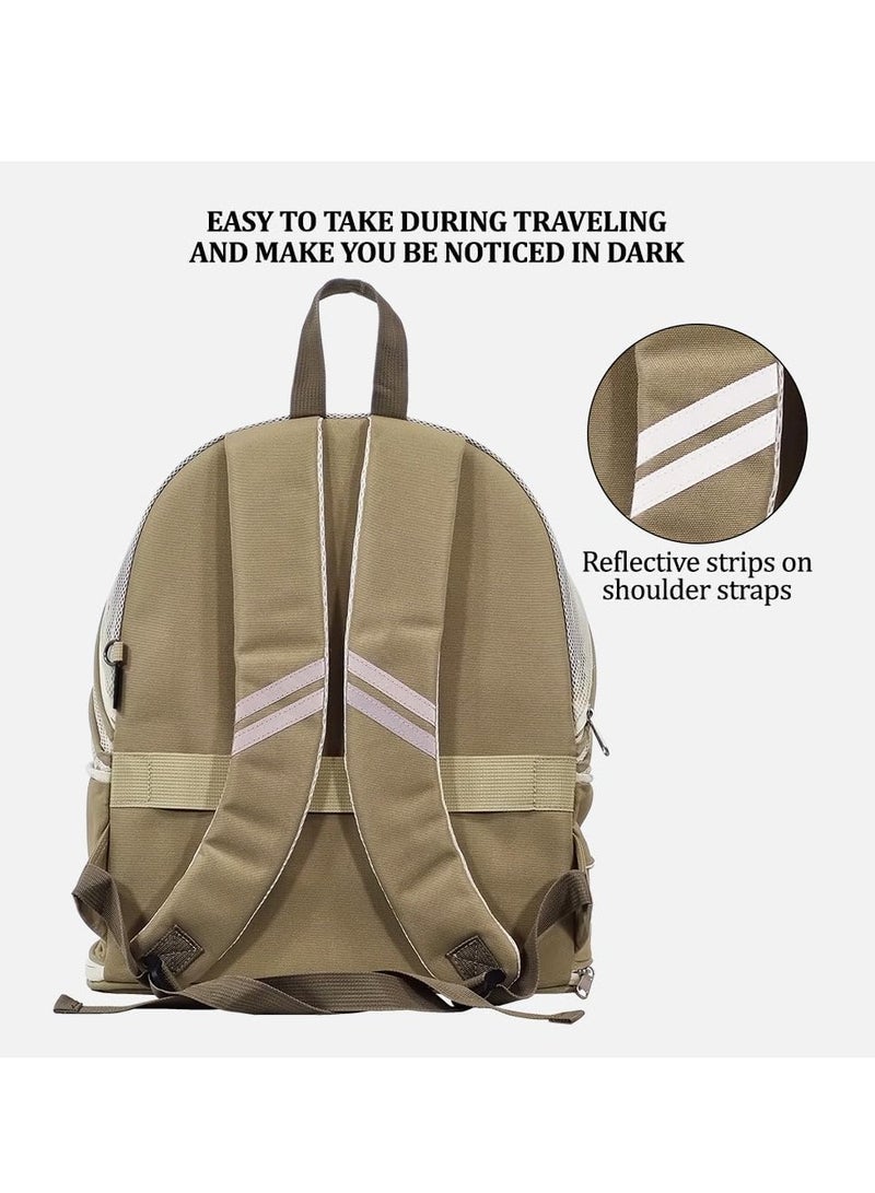 NNC PETS Pet carrier bag with Adjustable strap, Mesh window, Lightweight and Travel-friendly pet bag, 48 cm Expandable pet backpack for small cats & dogs, Foldable, Durable zipper, and Removable mat (Beige) - Image 4