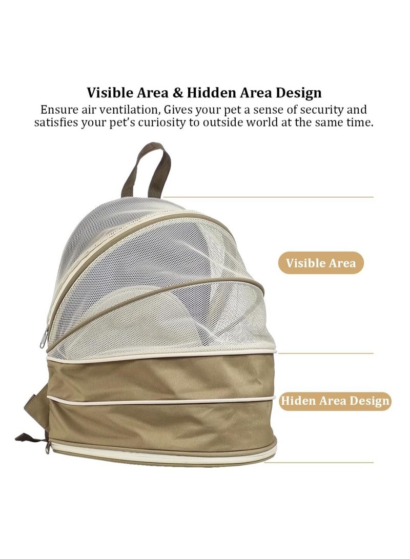 NNC PETS Pet carrier bag with Adjustable strap, Mesh window, Lightweight and Travel-friendly pet bag, 48 cm Expandable pet backpack for small cats & dogs, Foldable, Durable zipper, and Removable mat (Beige) - Image 5