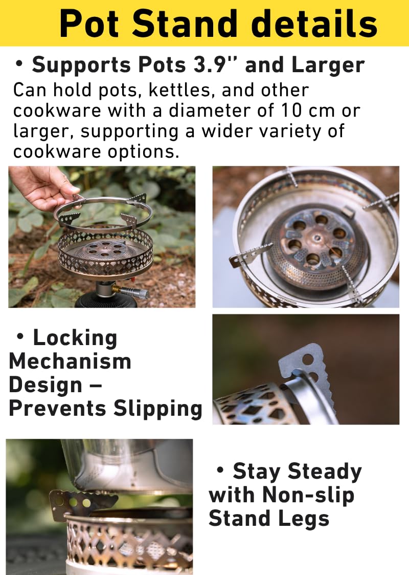 camping moon CAMPINGMOON Portable Camping Canister Top Stove with Pot Stand OD-4/OD-4-ST - Image 5
