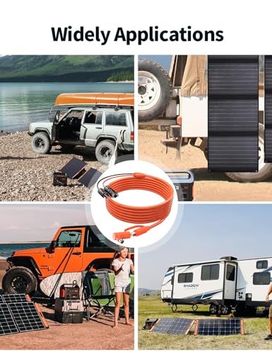 Tonton Solar Connector to DC 8mm Adapter Cable, 2M 6FT 12AWG+14AWG Solar Cable with DC8020/7909 for Jackery Explorer 160 240 500 1000 GZ Yeti BLUETTI Portable Power Station, Solar Generator, Solar Panel - Image 3