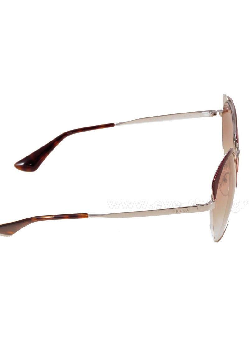 PRADA Full Rim Tortoise Round Women Sunglass -SPR54S UF6-4O0 - Lens Size: 59 mm - Silver - Image 3
